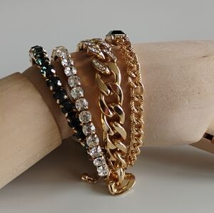 Joe Fresh Gold Black and Silver Bracelet Set